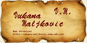 Vukana Maljković vizit kartica